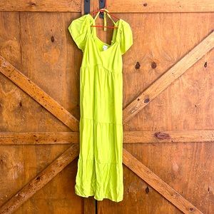 Lime green cotton maxi dress